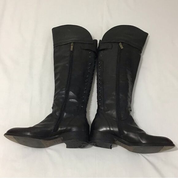 Anthropologie Area Forte Knee High Black Leather Studded Riding Boots Size 37 - Picture 7 of 16